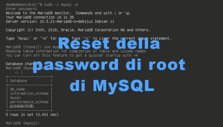 Reset della password di root di MySQL - Agosfera Consulting
